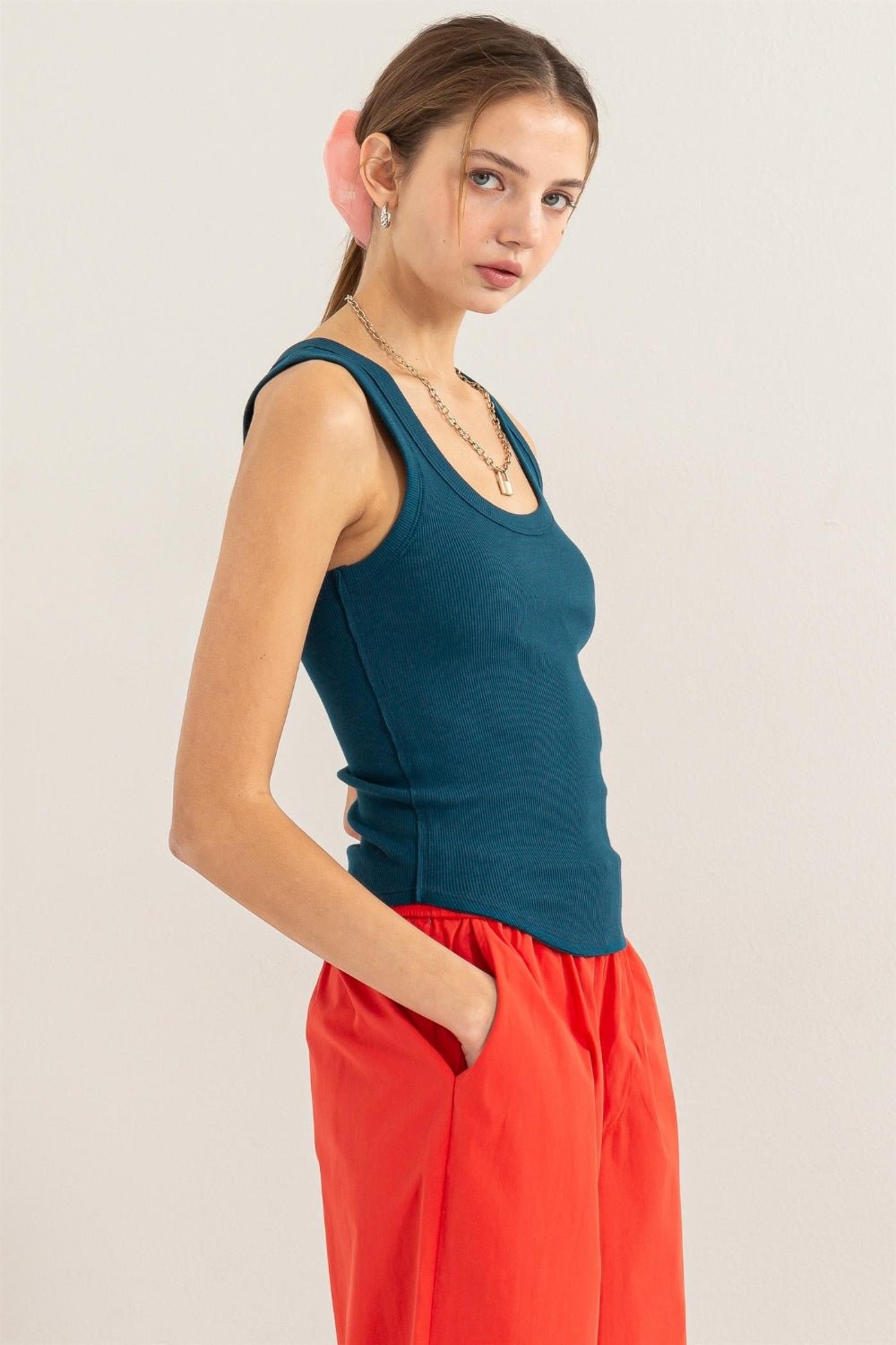 HYFVE Ribbed Scoop Neck Racerback Tank - Happily Ever Atchison Shop Co.