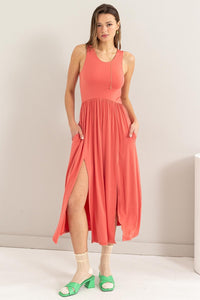 HYFVE Sleeveless Slit Midi Dress - Happily Ever Atchison Shop Co.