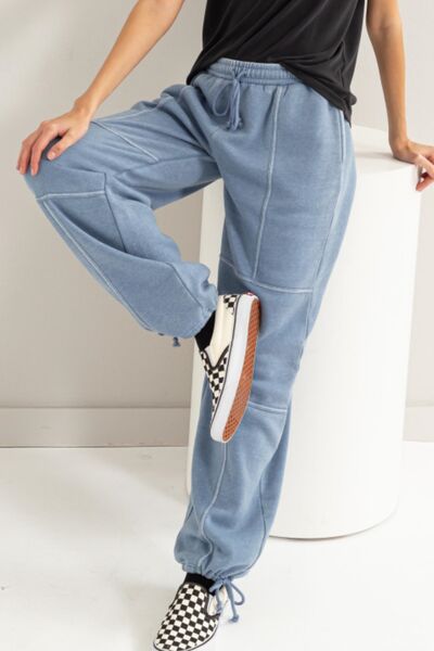 HYFVE Stitched Design Drawstring Sweatpants - Happily Ever Atchison Shop Co.