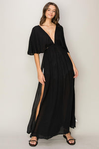 HYFVE Tie Back Maxi Split Cover Up Dress - Happily Ever Atchison Shop Co.