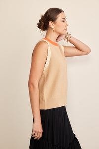 In February Contrast Round Neck Sweater Vest - Happily Ever Atchison Shop Co.