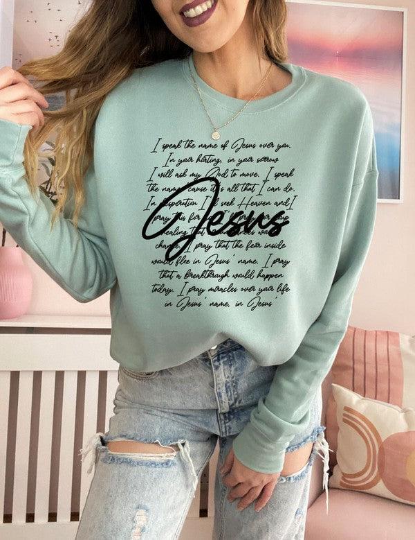 In Jesus Name Crewneck Sweatshirt - Happily Ever Atchison Shop Co.