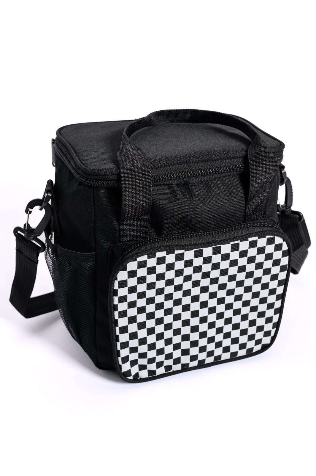 Insulated Checked Tote in Black - Happily Ever Atchison Shop Co.