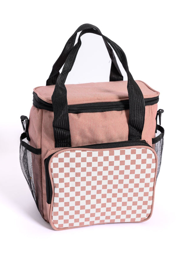 Insulated Checked Tote in Pink - Happily Ever Atchison Shop Co.
