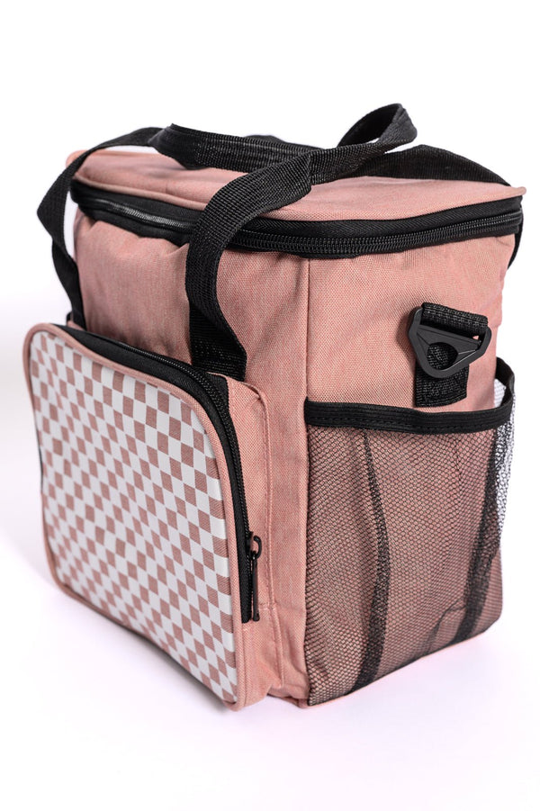 Insulated Checked Tote in Pink - Happily Ever Atchison Shop Co.