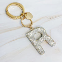 It Girl Glam Initial Key Chain - Crystal Clear - Happily Ever Atchison Shop Co.