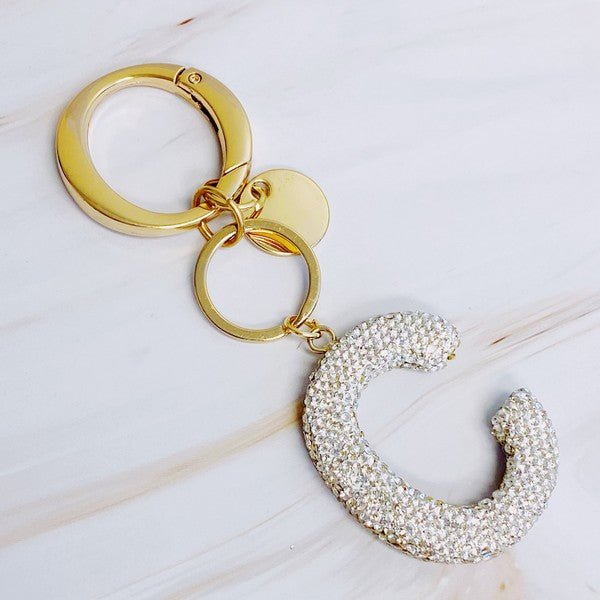 It Girl Glam Initial Key Chain - Crystal Clear - Happily Ever Atchison Shop Co.