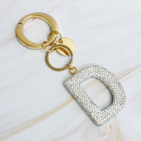 It Girl Glam Initial Key Chain - Crystal Clear - Happily Ever Atchison Shop Co.