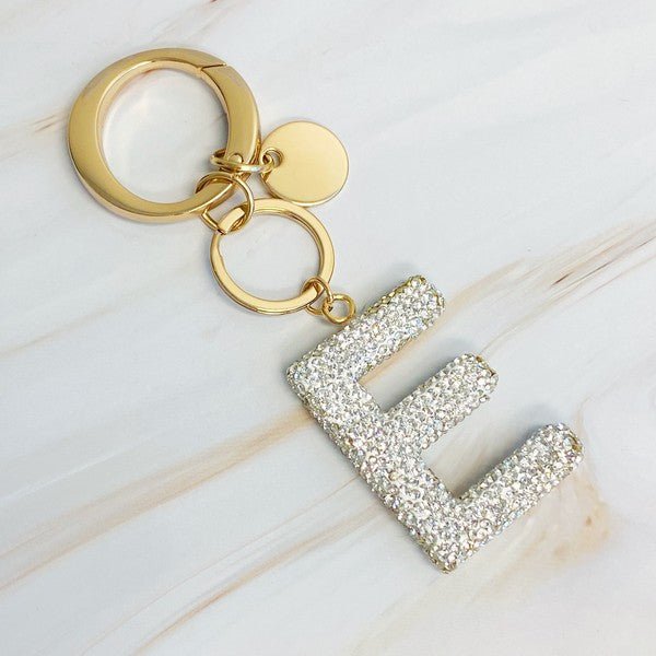 It Girl Glam Initial Key Chain - Crystal Clear - Happily Ever Atchison Shop Co.