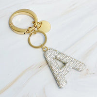 It Girl Glam Initial Key Chain - Crystal Clear - Happily Ever Atchison Shop Co.