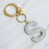 It Girl Glam Initial Key Chain - Crystal Clear - Happily Ever Atchison Shop Co.