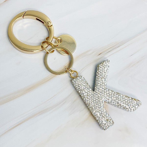 It Girl Glam Initial Key Chain - Crystal Clear - Happily Ever Atchison Shop Co.