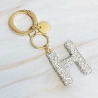 It Girl Glam Initial Key Chain - Crystal Clear - Happily Ever Atchison Shop Co.