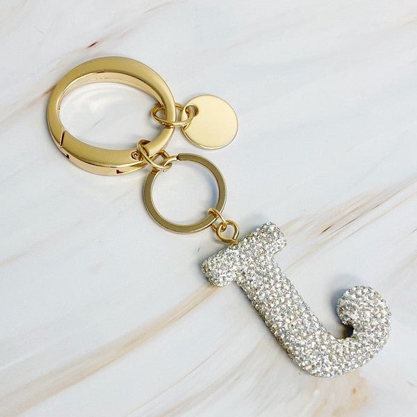 It Girl Glam Initial Key Chain - Crystal Clear - Happily Ever Atchison Shop Co.