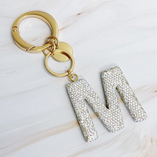 It Girl Glam Initial Key Chain - Crystal Clear - Happily Ever Atchison Shop Co.