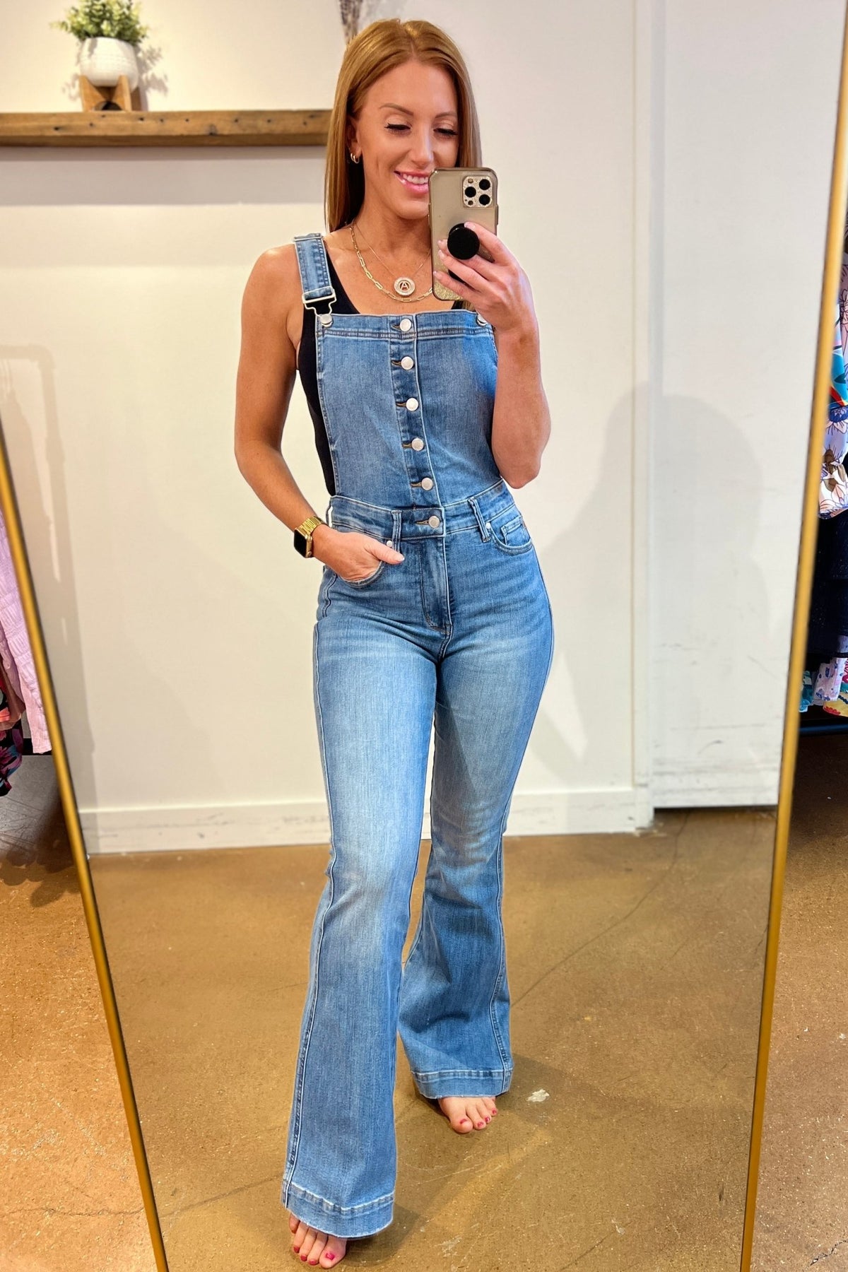 Izzy Control Top Retro Flare Overalls - Happily Ever Atchison Shop Co.