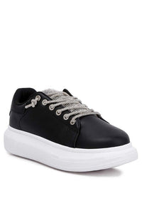 Jaxen Rhinestones Lace Up Sneakers - Happily Ever Atchison Shop Co.
