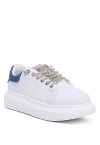 Jaxen Rhinestones Lace Up Sneakers - Happily Ever Atchison Shop Co.