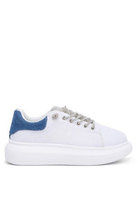 Jaxen Rhinestones Lace Up Sneakers - Happily Ever Atchison Shop Co.