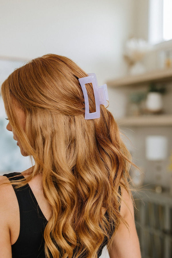 Jelly Rectangle Claw Clip in Lavender - Happily Ever Atchison Shop Co.