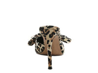 Joelle High Heel Bow Tie Leopard Print Mules - Happily Ever Atchison Shop Co.