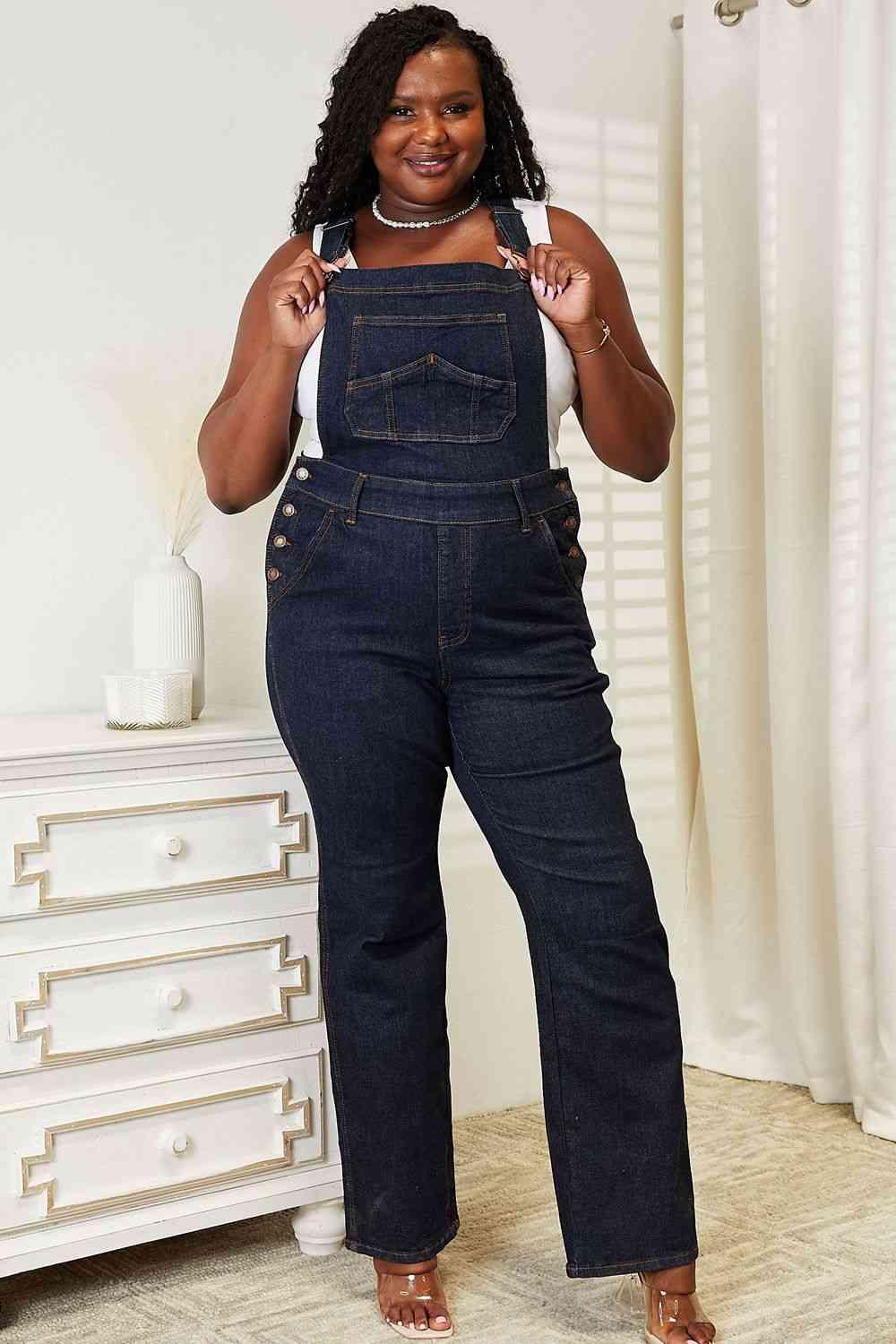 Judy Blue Full Size High Waist Classic Denim Overalls - Happily Ever Atchison Shop Co.