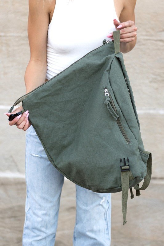 Kai Asymmetric Canvas Backpack - Happily Ever Atchison Shop Co.