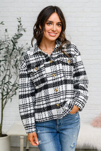 Kate Plaid Jacket in Black & White - Happily Ever Atchison Shop Co.