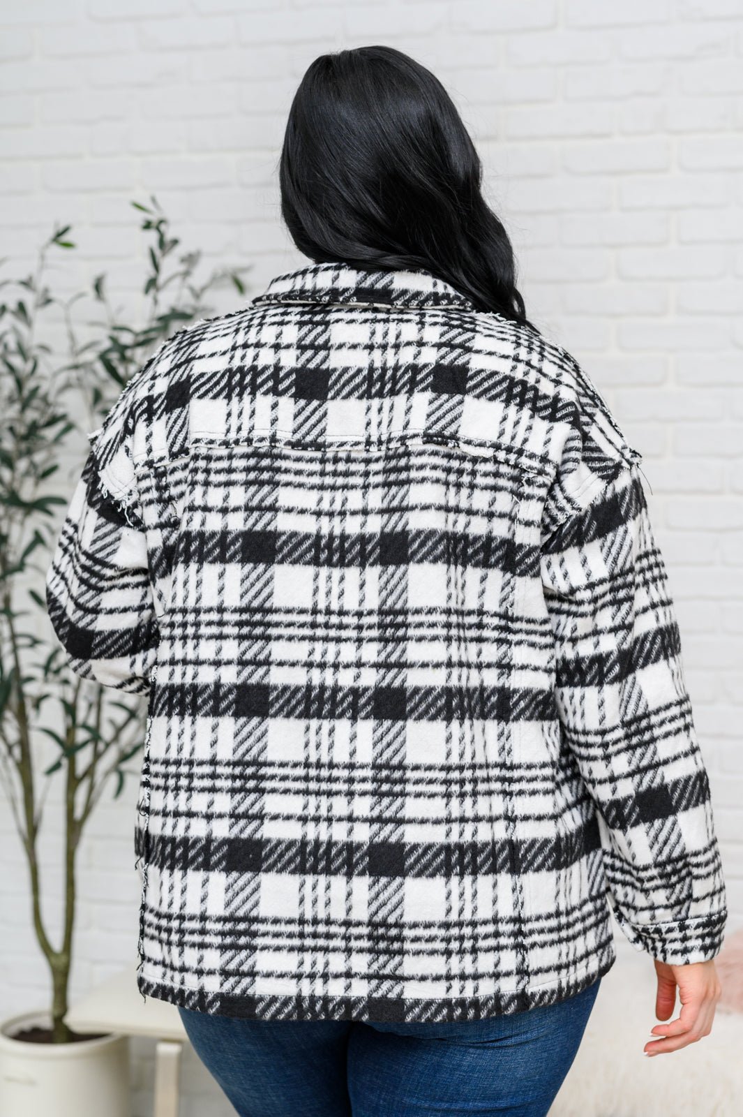 Kate Plaid Jacket in Black & White - Happily Ever Atchison Shop Co.