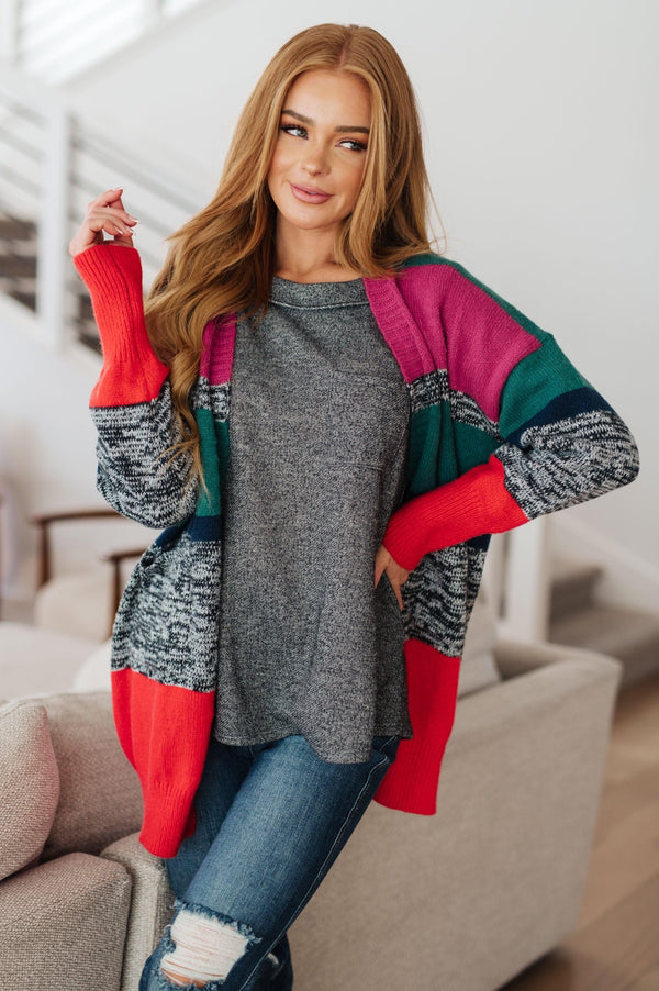 Keep it Cozy Striped Cardigan - Happily Ever Atchison Shop Co.