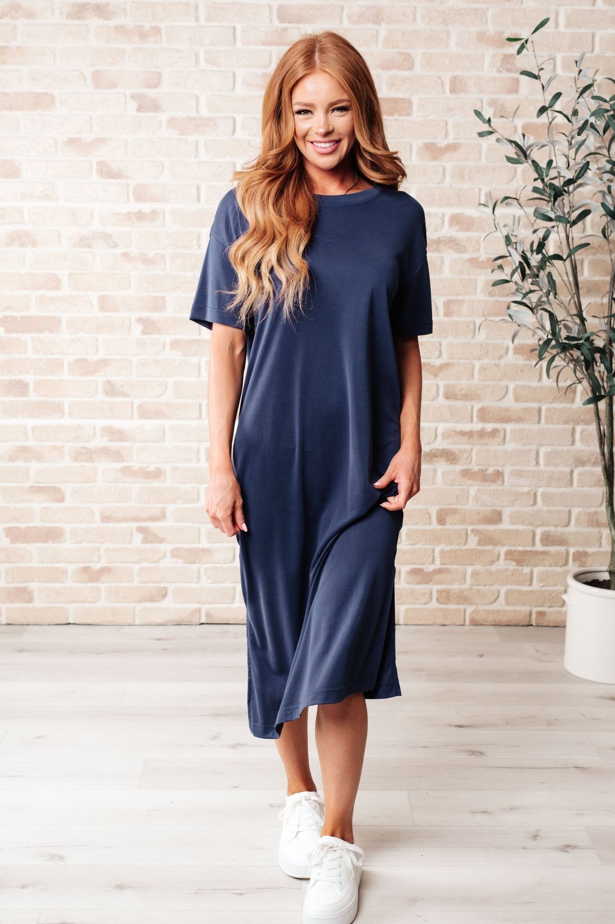 Keeping It Chill Drop Shoulder Maxi Dress in Dark Night - Happily Ever Atchison Shop Co.