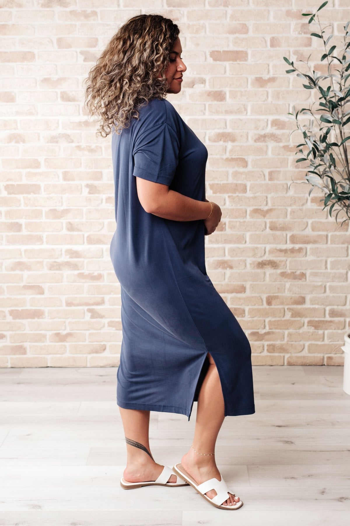 Keeping It Chill Drop Shoulder Maxi Dress in Dark Night - Happily Ever Atchison Shop Co.