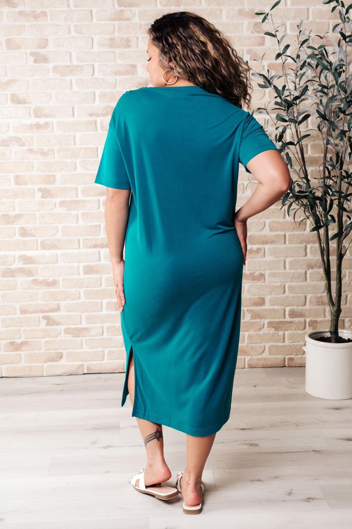 Keeping It Chill Drop Shoulder Maxi Dress in Teal - Happily Ever Atchison Shop Co.