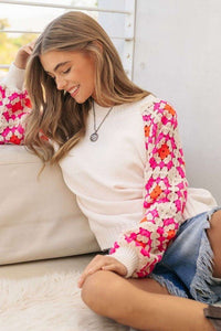 Knit Crochet Detailed Long Sleeve Sweater - Happily Ever Atchison Shop Co.