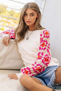 Knit Crochet Detailed Long Sleeve Sweater - Happily Ever Atchison Shop Co.