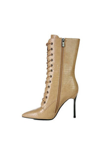 KNOCTURN Croc Textured Over The Ankle Boots - Happily Ever Atchison Shop Co.