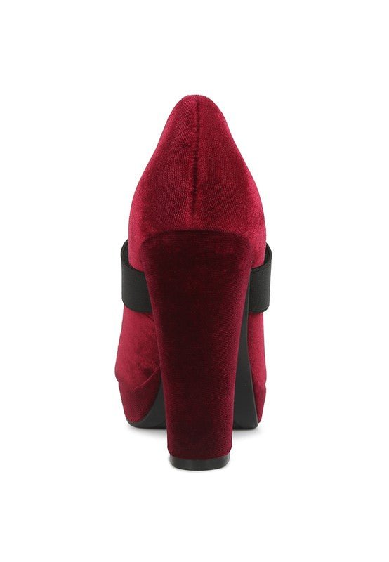 Krause High Block Heel Velvet Pumps - Happily Ever Atchison Shop Co.