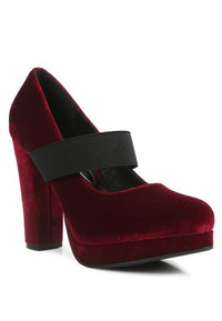 Krause High Block Heel Velvet Pumps - Happily Ever Atchison Shop Co.