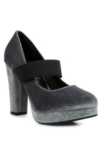 Krause High Block Heel Velvet Pumps - Happily Ever Atchison Shop Co.