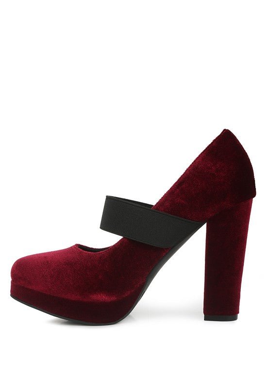 Krause High Block Heel Velvet Pumps - Happily Ever Atchison Shop Co.