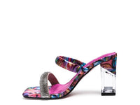 KRYPTON Clear Block Heeled Marble Print Slides - Happily Ever Atchison Shop Co.