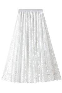 Lace chiffon midi skirt - Happily Ever Atchison Shop Co.