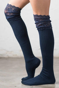 Lace Topped Over the Knee Socks - Happily Ever Atchison Shop Co.