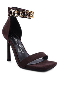 LAST SIP HEELED FAUX SUEDE CHAIN STRAP SANDAL - Happily Ever Atchison Shop Co.