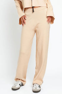 LE LIS COLLECTION Contrast Trim High Waist Wide Leg Sweater Pants - Happily Ever Atchison Shop Co.