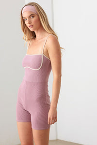 Le Lis Contrast Trim Ribbed Knit Bodycon Romper - Happily Ever Atchison Shop Co.