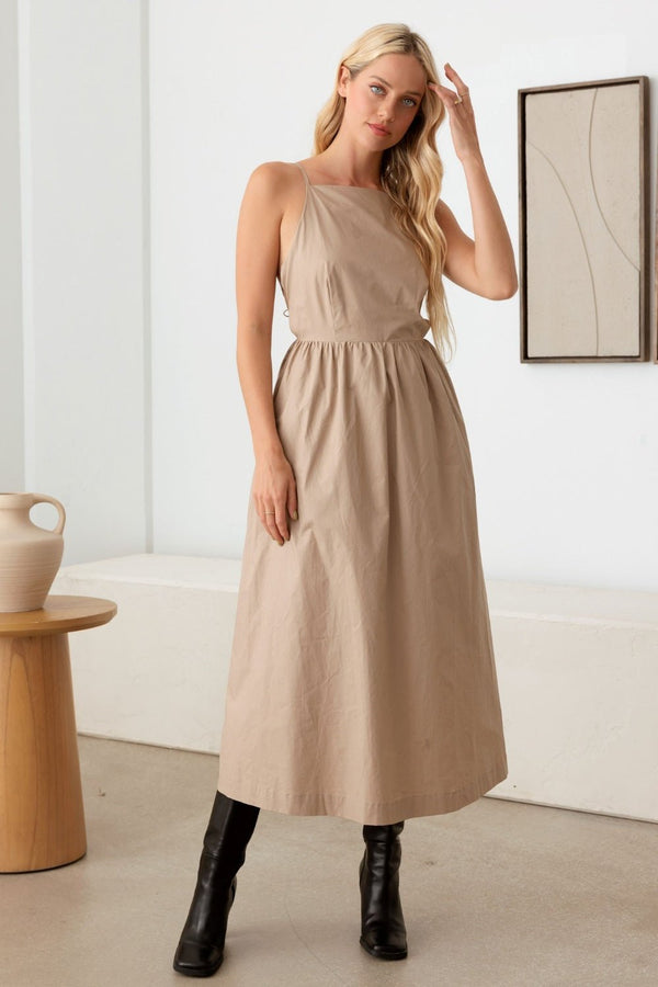 LE LIS Tie Back Backless Cami Dress - Happily Ever Atchison Shop Co.