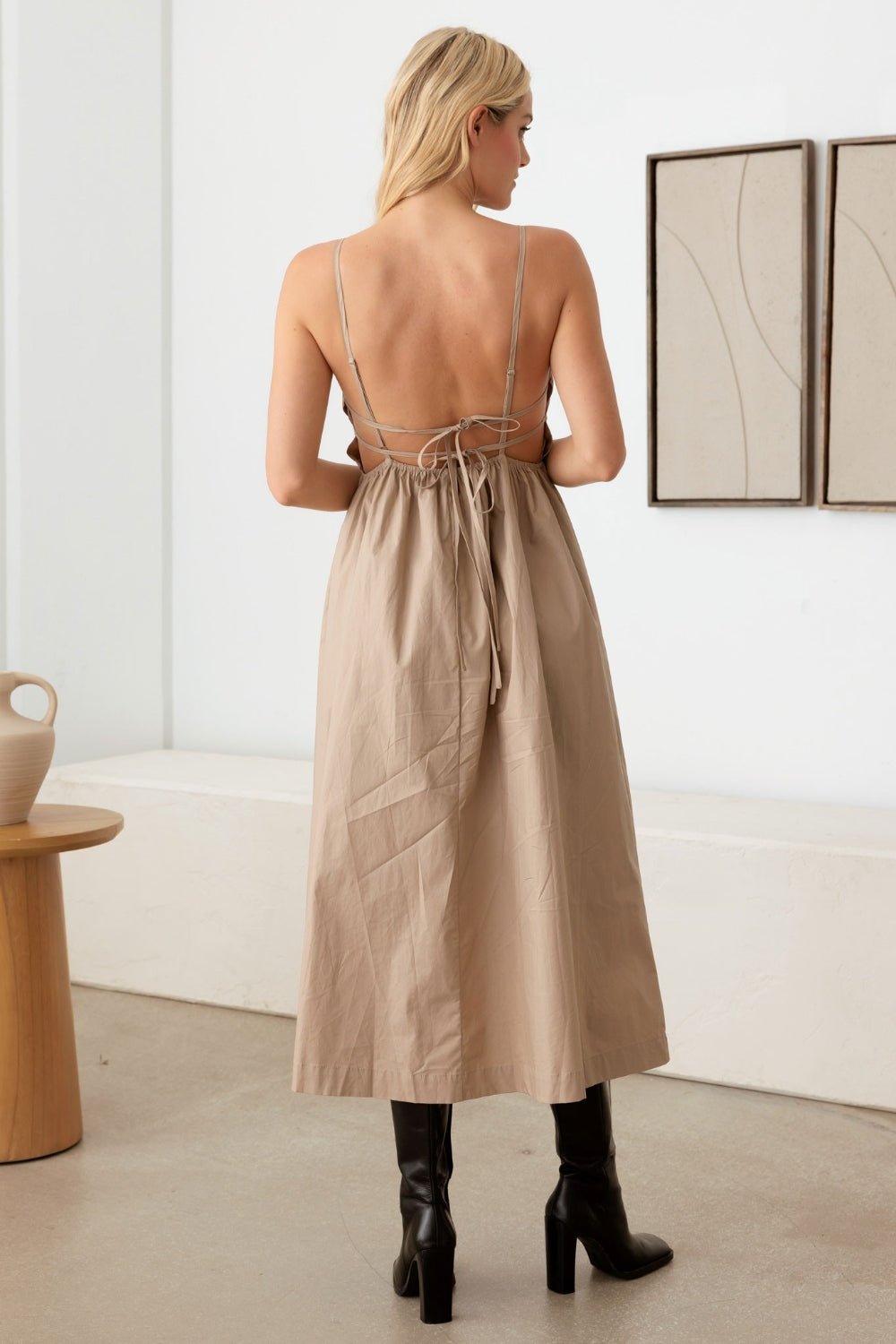 LE LIS Tie Back Backless Cami Dress - Happily Ever Atchison Shop Co.