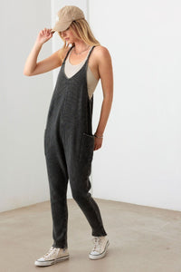 Le Lis Waffle Knit Side Pocket Jumpsuit - Happily Ever Atchison Shop Co.