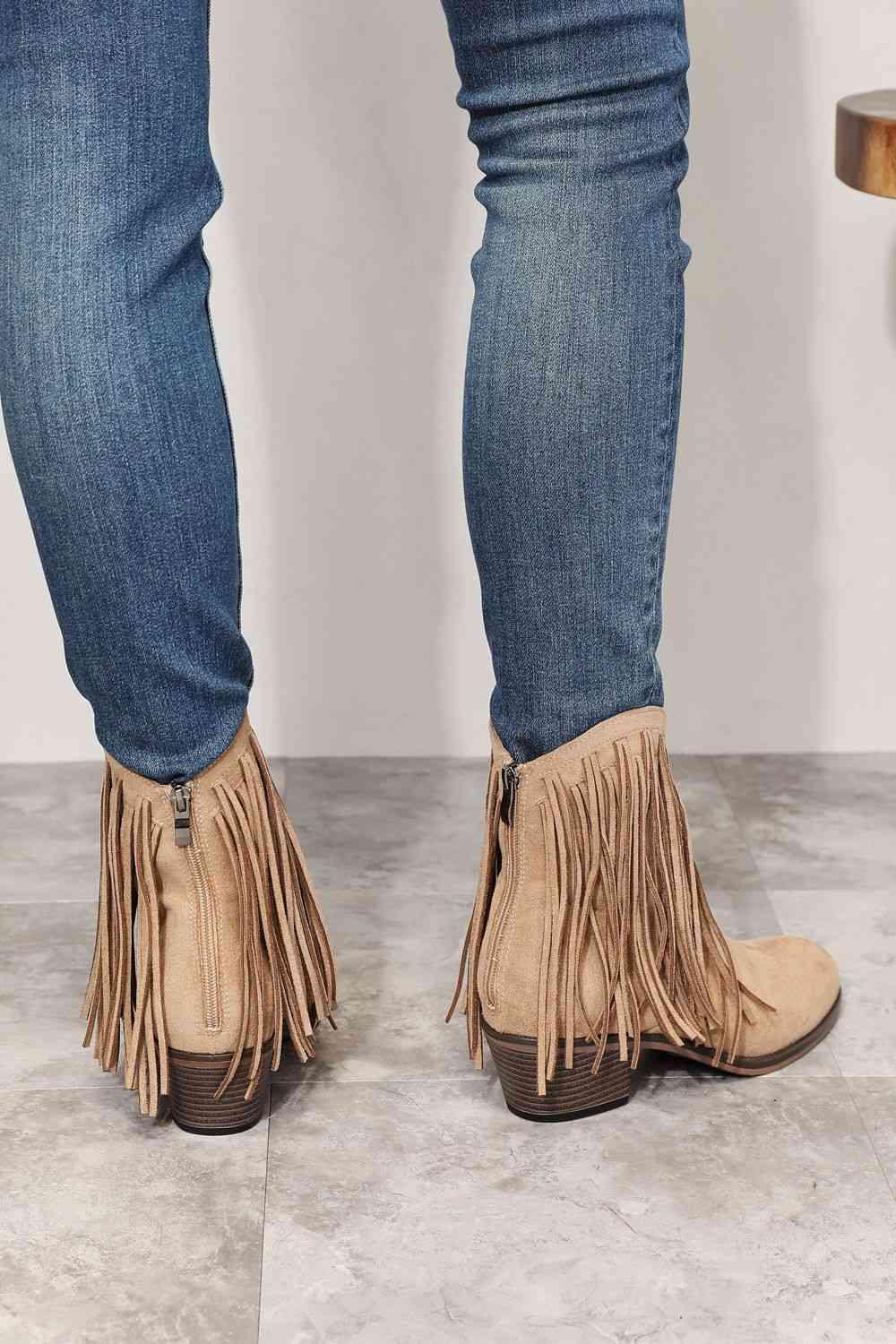 Legend Women's Fringe Cowboy Western Ankle Boots - Happily Ever Atchison Shop Co.